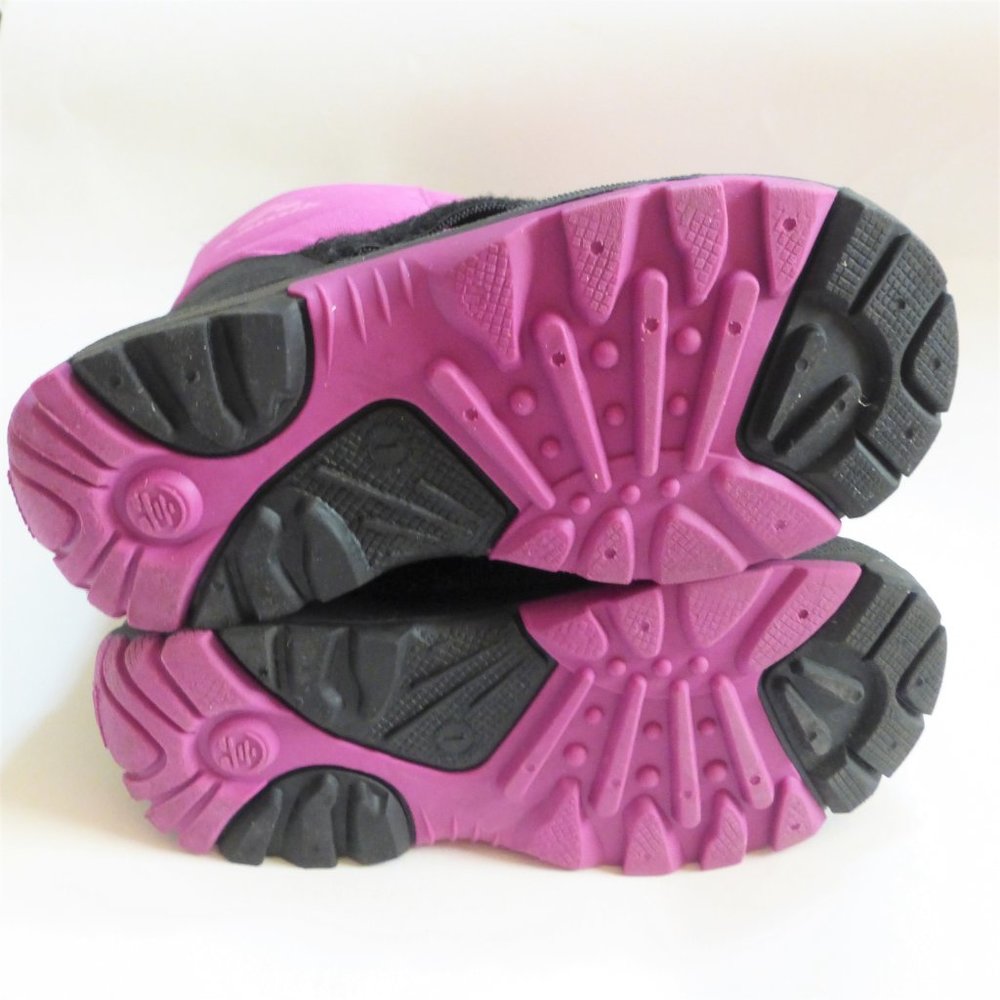 Girls 1 Kamik Fuschia Pink Black Pull On Winter Snow Boots - Picture 6 of 6